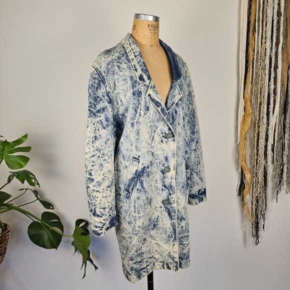 80's Trench Acid Wash Jean Jacket - Picture 3 of 9